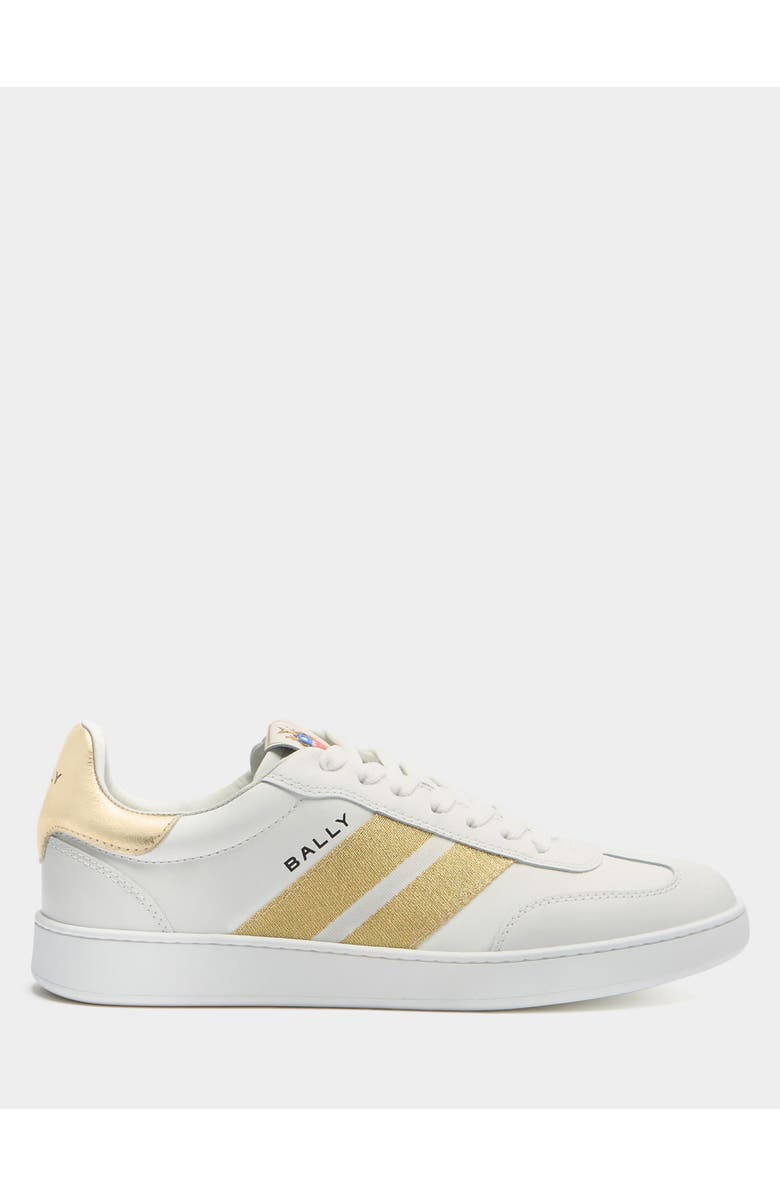 Bally Calf Leather Retro Crest Sneaker, Main, color, White