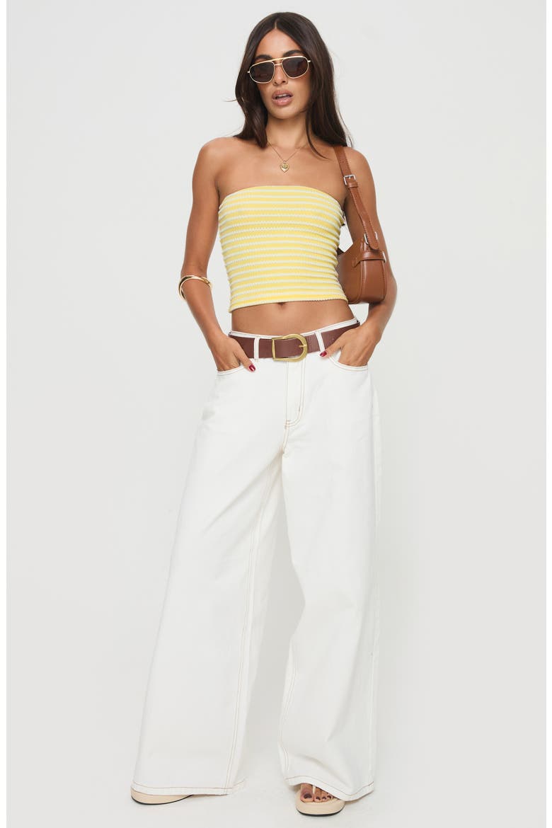 Millert Textured Stripe Tube Top, Alternate, color, YELLOW