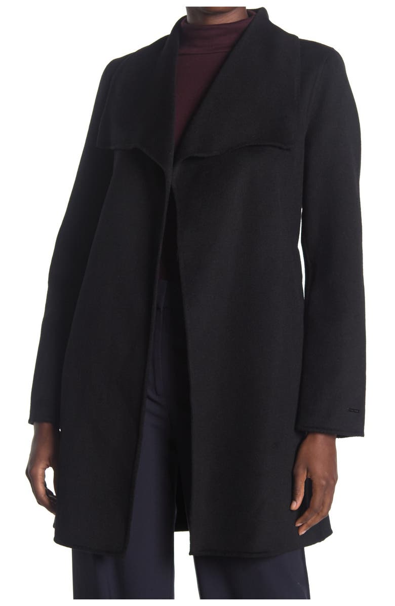 Tahari Ella Double Face Wool Belted Coat, Main, color,