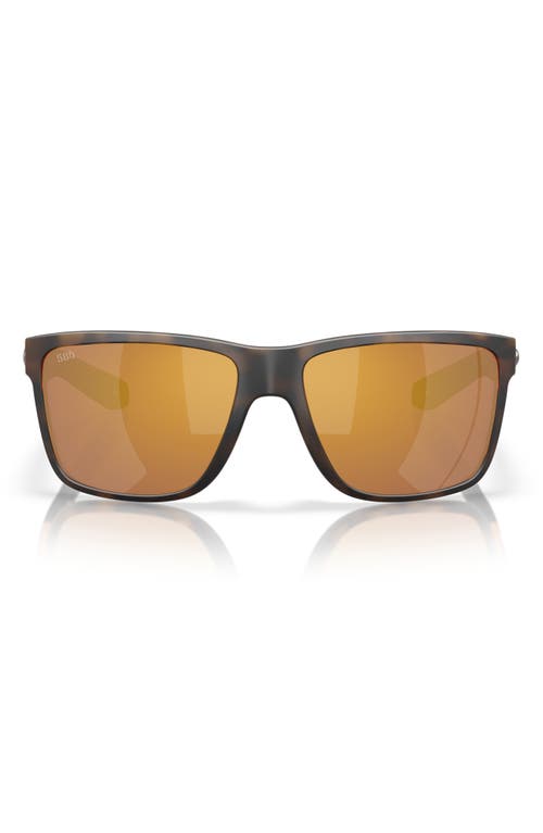 Costa Del Mar Broadbill Ii 58mm Polarized Rectangular Sunglasses In Matte Tortoise/gold