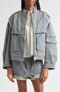 Isabel Marant Étoile Edany Striped Cotton Utility Jacket