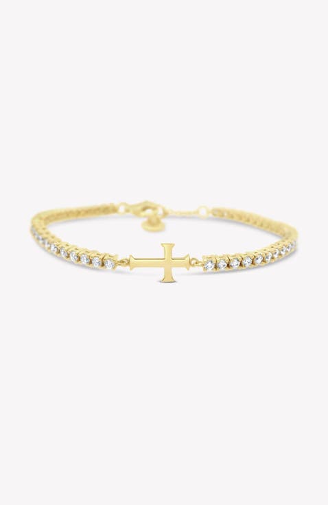 Luminous Cross Tennis Bracelet