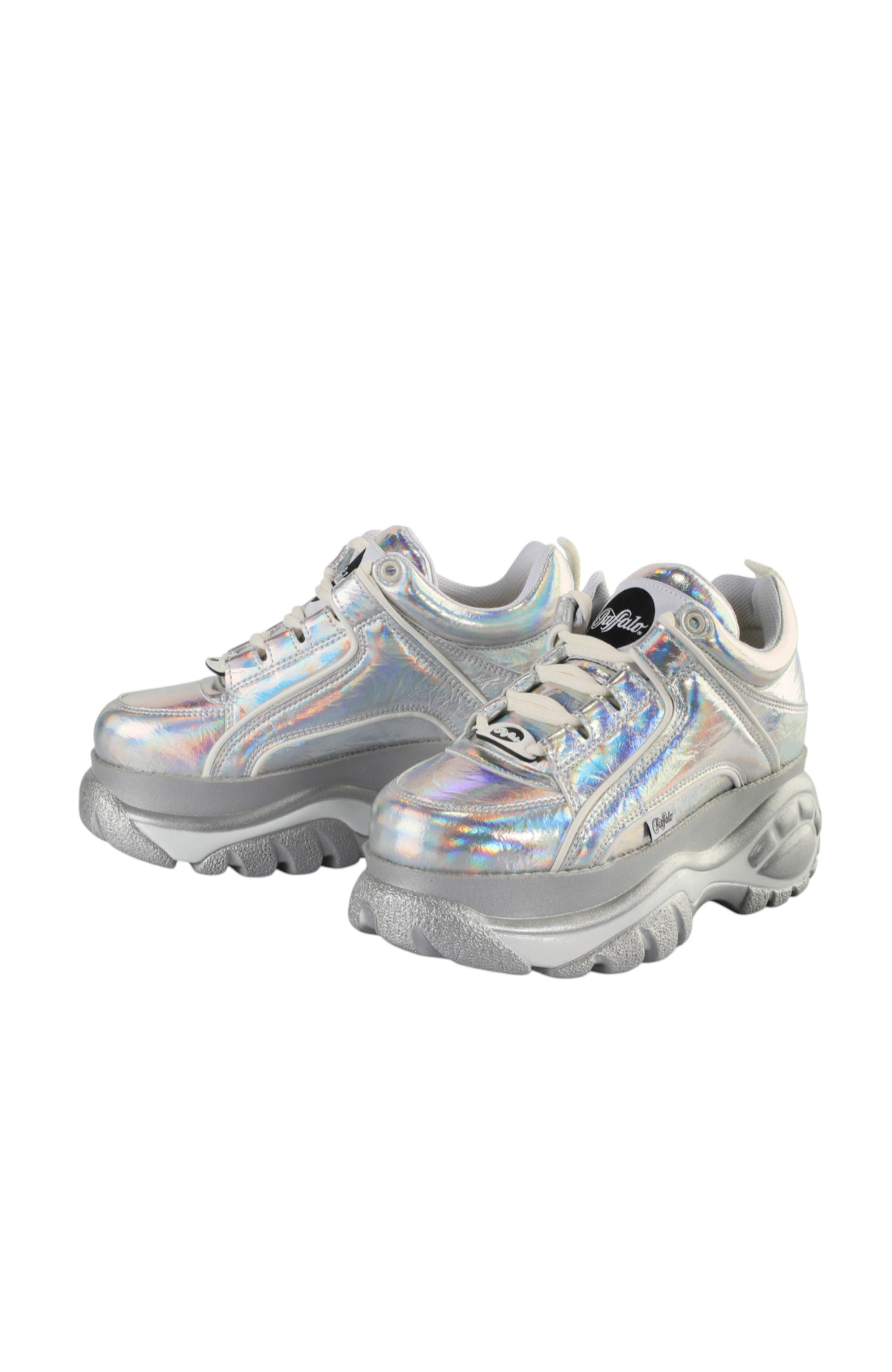 Buffalo Boots Classic Low Sneaker, Alternate, color, Silver Holo