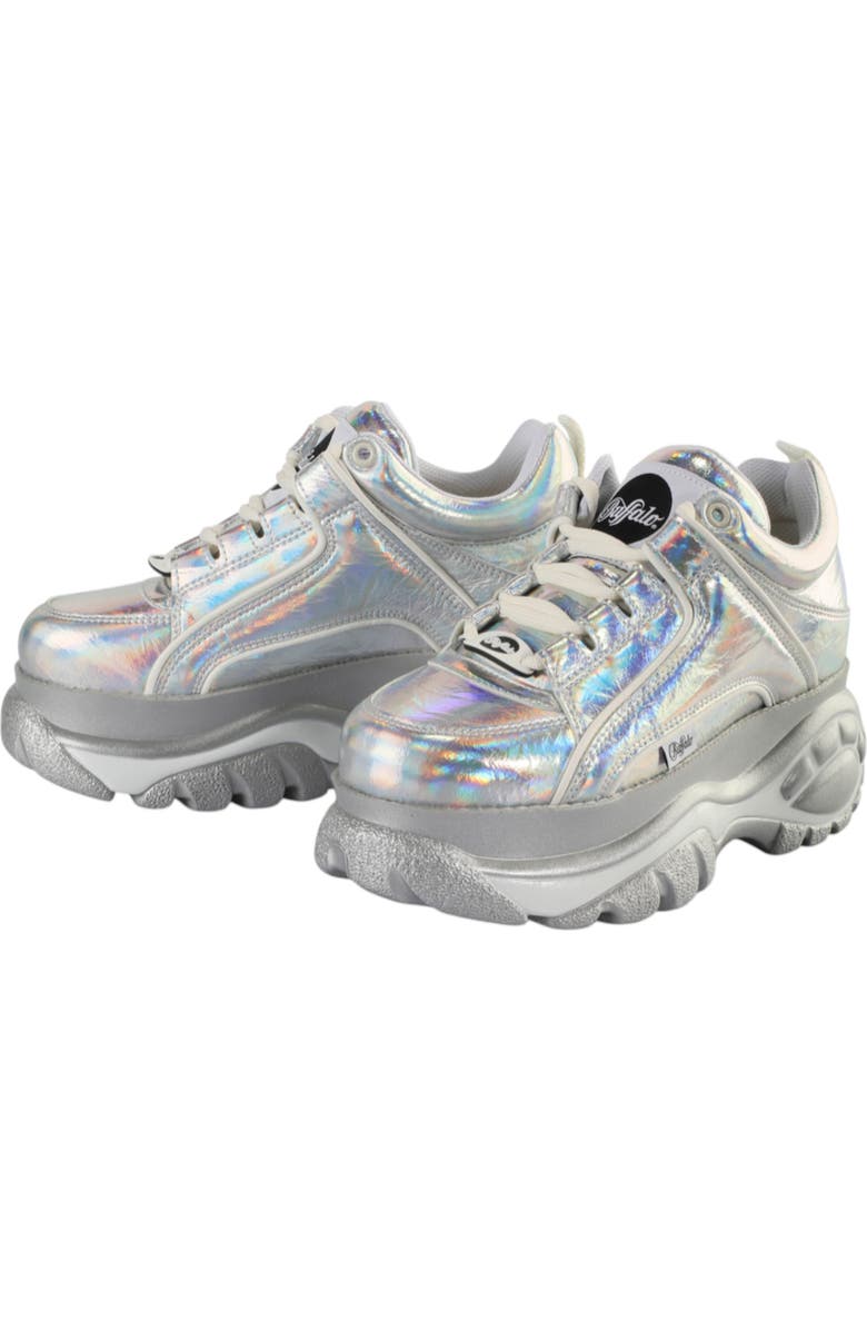 Buffalo Boots Classic Low Sneaker, Alternate, color, Silver Holo