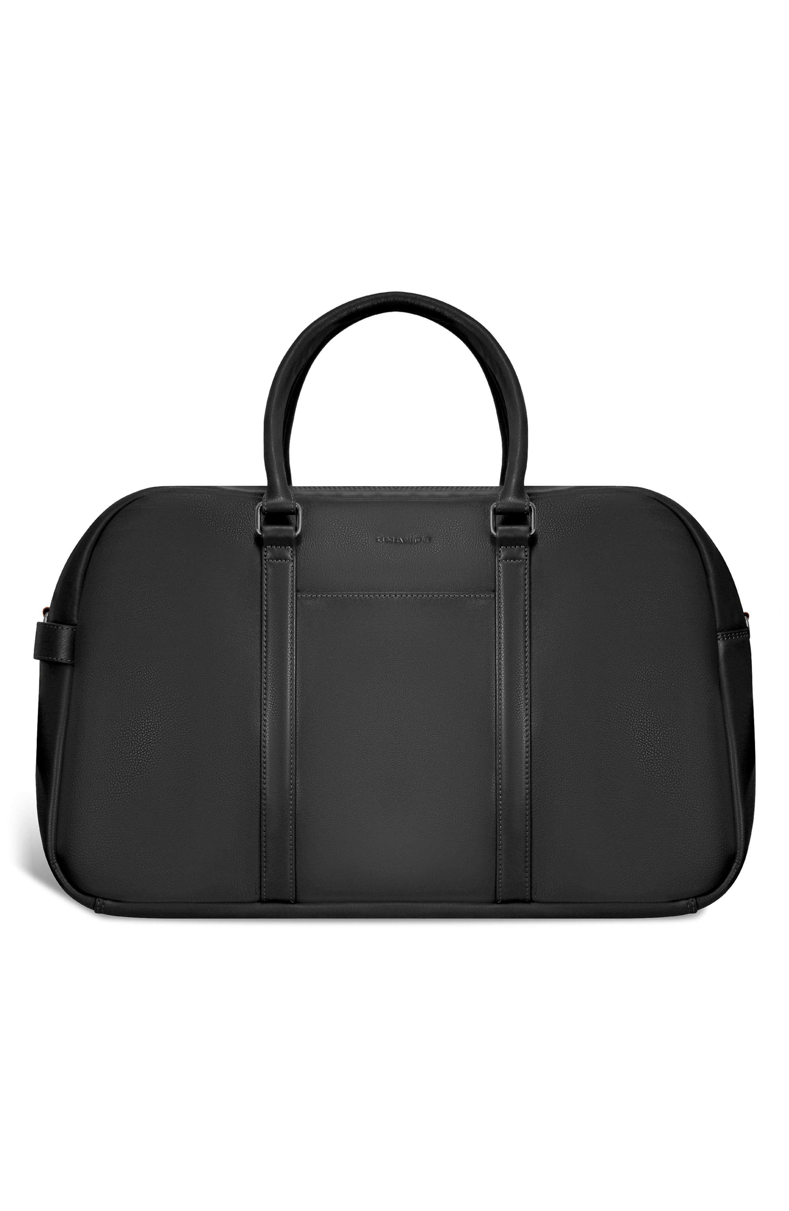 CHAMPS Onyx Leather Duffle Bag, Alternate, color, Black