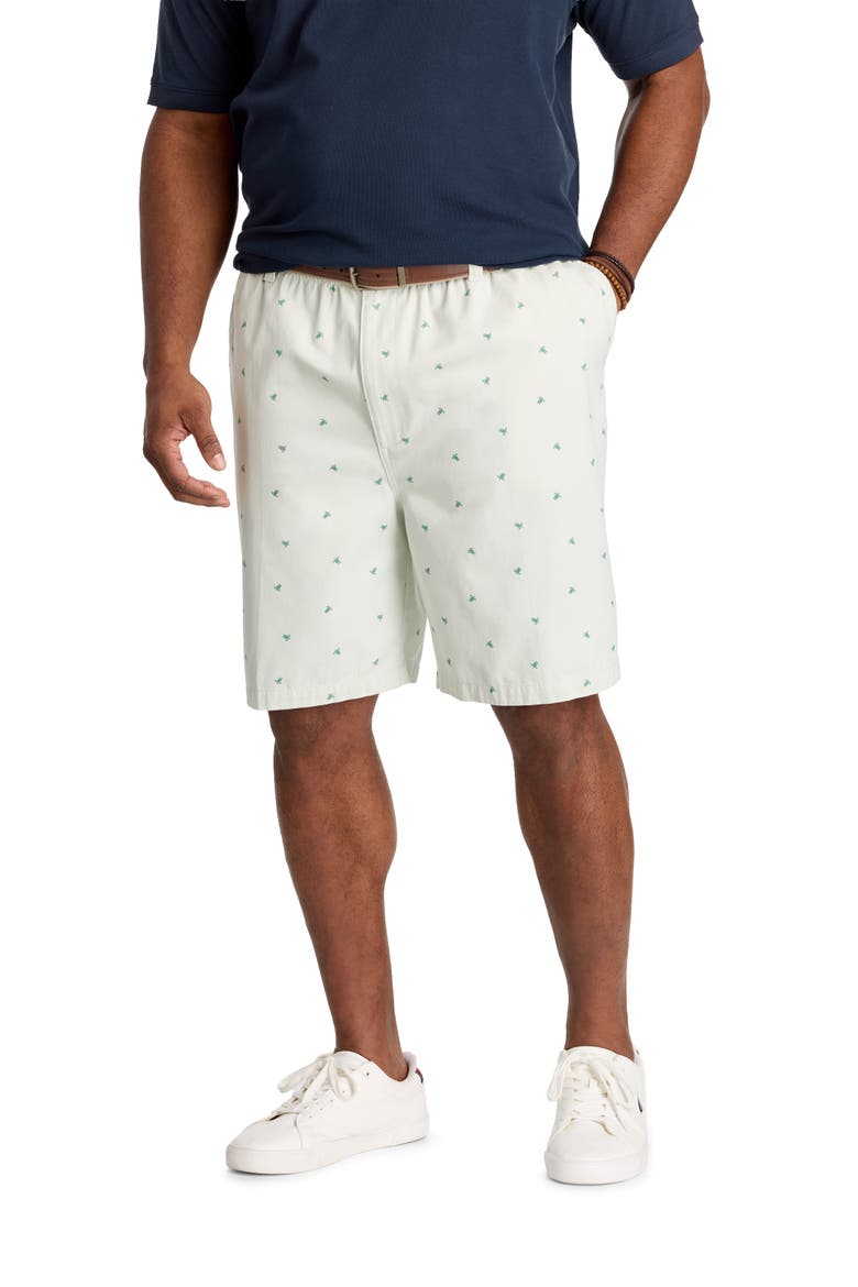 Big & Tall Elastic-Waist Shorts, Main, color, TURTLE GREEN