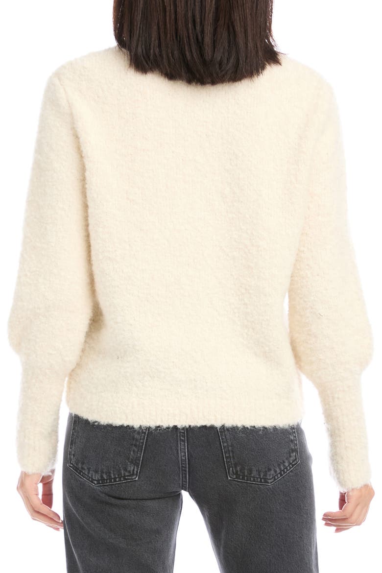 Bouclé Crewneck Sweater, Alternate, color, CREAM