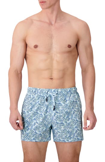 Sunset X Vine Abstract Print Swim Trunks