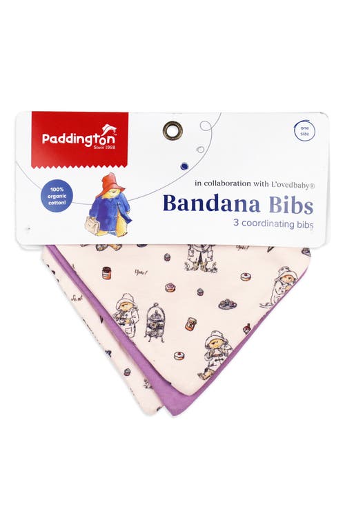 L'OVEDBABY L'OVEDBABY X PADDINGTON© ASSORTED 3-PACK ORGANIC COTTON BANDANA BIBS