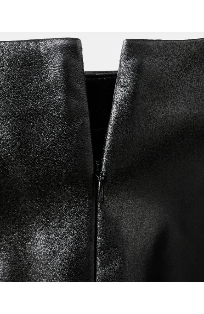 MANGO x Kaia Gerber Leather Pencil Skirt, Alternate, color, Black