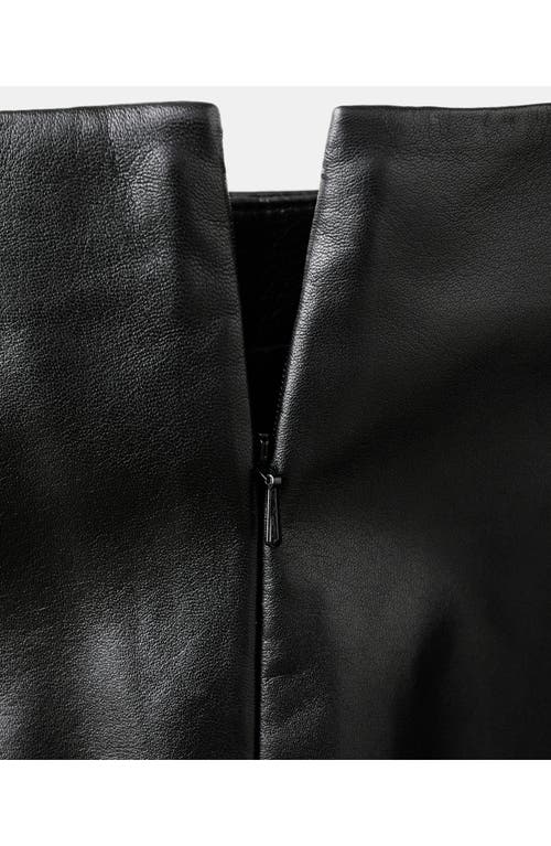 Mango X Kaia Gerber Leather Pencil Skirt In Black