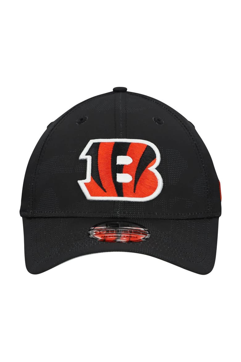 Men's New Era  Black Cincinnati Bengals Tonal Camo 39THIRTY Stretch Fit Hat, Alternate, color, Black