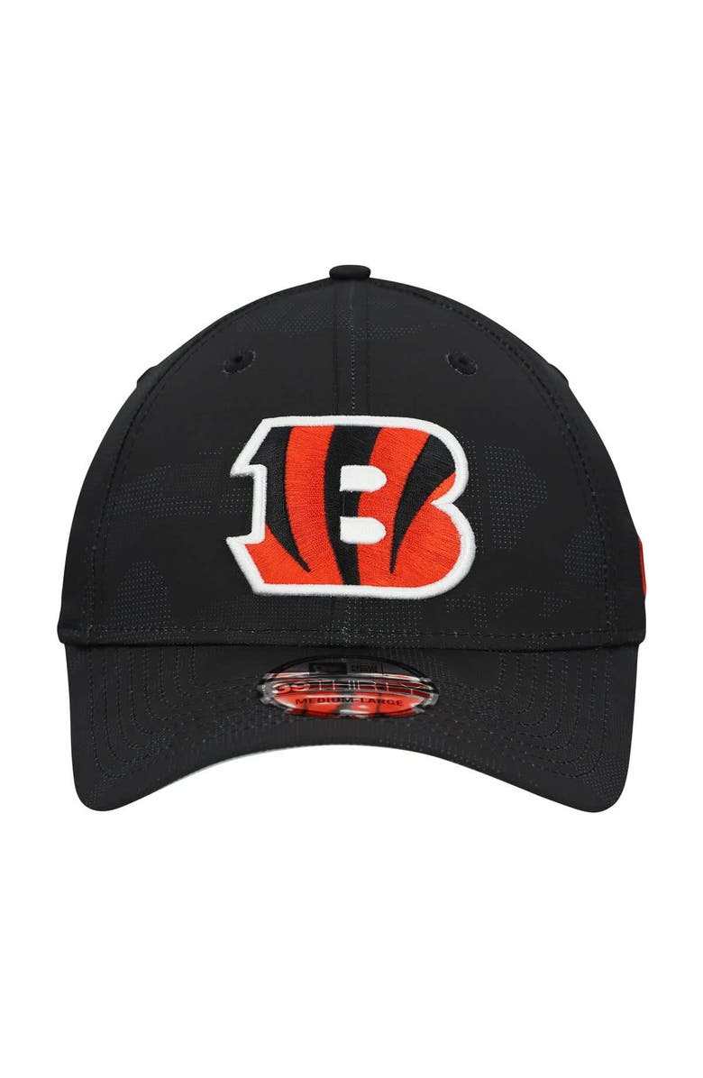 New Era Men's New Era Black Cincinnati Bengals Tonal Camo 39THIRTY Stretch Fit Hat, Alternate, color, Black