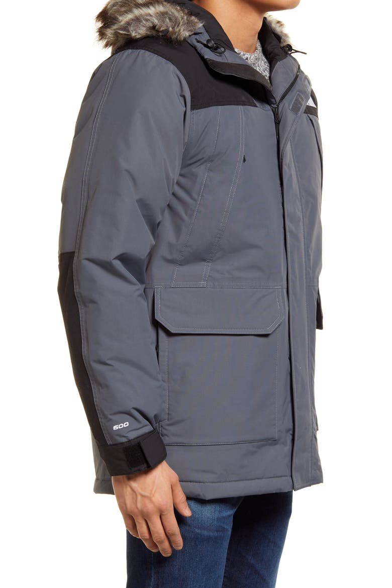 'Mcmurdo Parka II' Waterproof Goose Down Coat with Faux Fur Trim, Alternate, color, VANADIS GREY