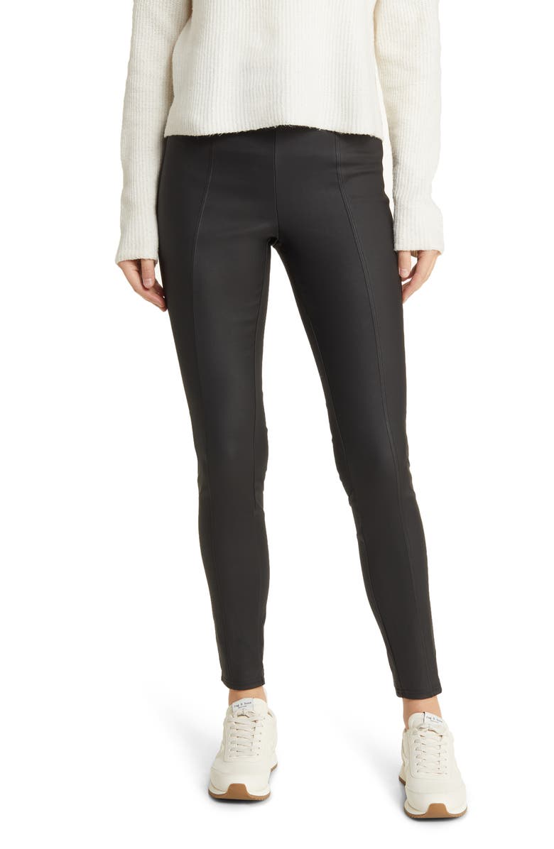 Hue High Rise Faux Leather Leggings, Main, color,