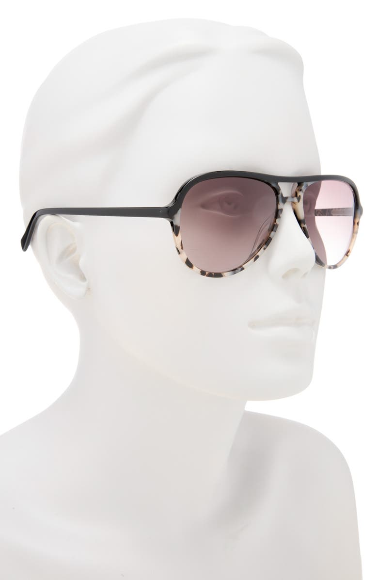 Ted Baker 57mm Gradient Aviator Sunglasses, Alternate, color, Ivory Tortoise