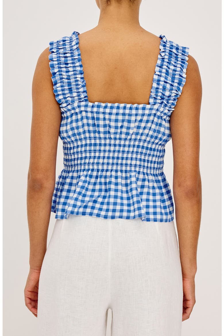 x Giadzy Donna Gingham Sleeveless Top, Alternate, color, AZURE GINGHAM