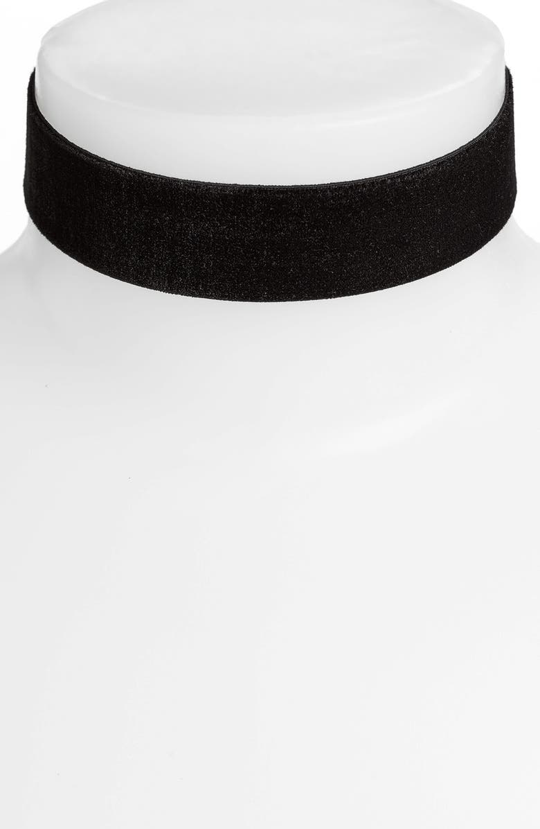 Vanessa Mooney Stretch Velvet Choker, Main, color, 