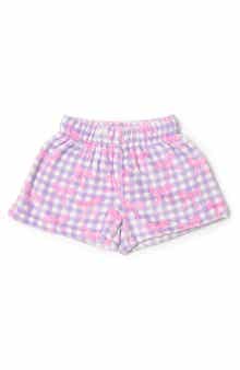 Kids' Gingham Bow Plush Pajama Shorts