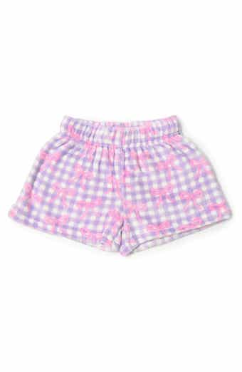Kids' Gingham Bow Plush Pajama Shorts