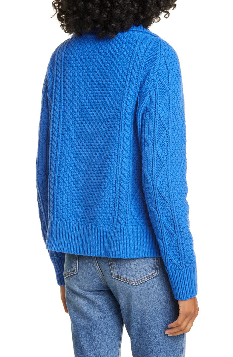 THE GREAT. The Cable Cotton Blend Cardigan, Alternate, color,