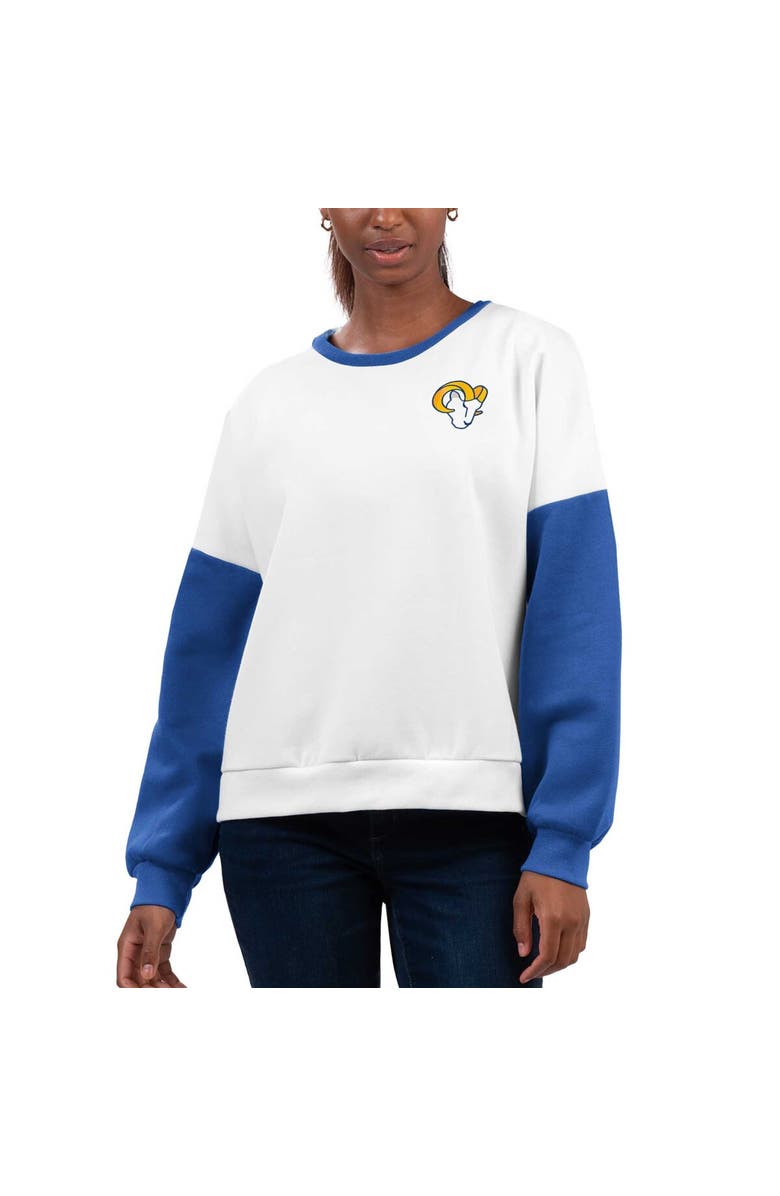 G-III 4HER BY CARL BANKS Women's G-III 4Her by Carl Banks White Los Angeles Rams A-Game Pullover Sweatshirt, Main, color, White