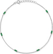 GLAZE JEWELRY Cubic Zirconia Baguette Anklet