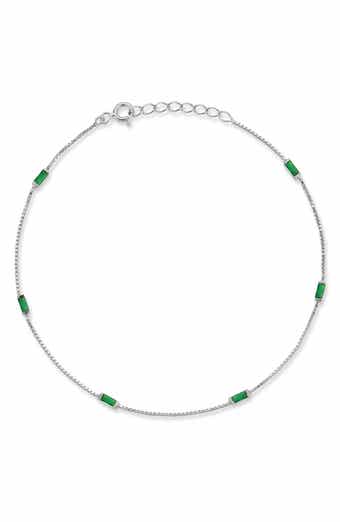 Cubic Zirconia Baguette Anklet