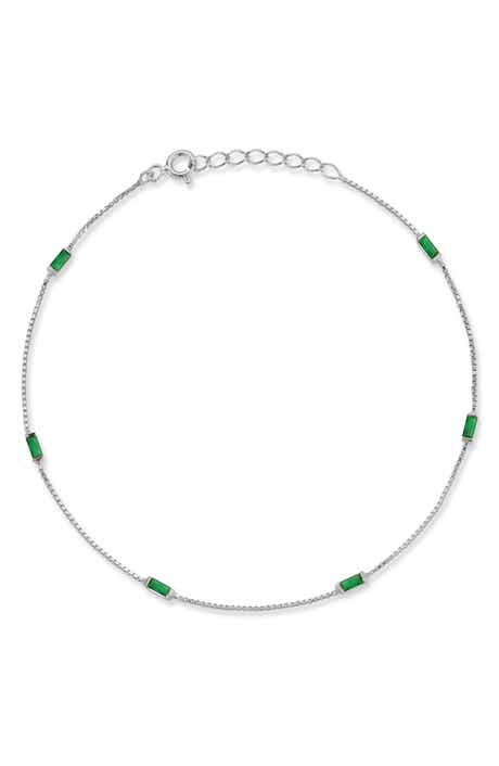 GLAZE JEWELRY Cubic Zirconia Baguette Anklet