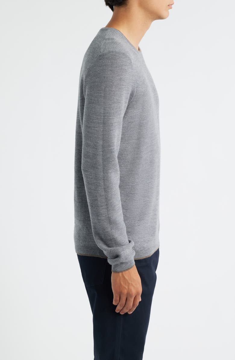 Jack Victor Belvedere Tipped Merino Wool Sweater, Alternate, color, Grey