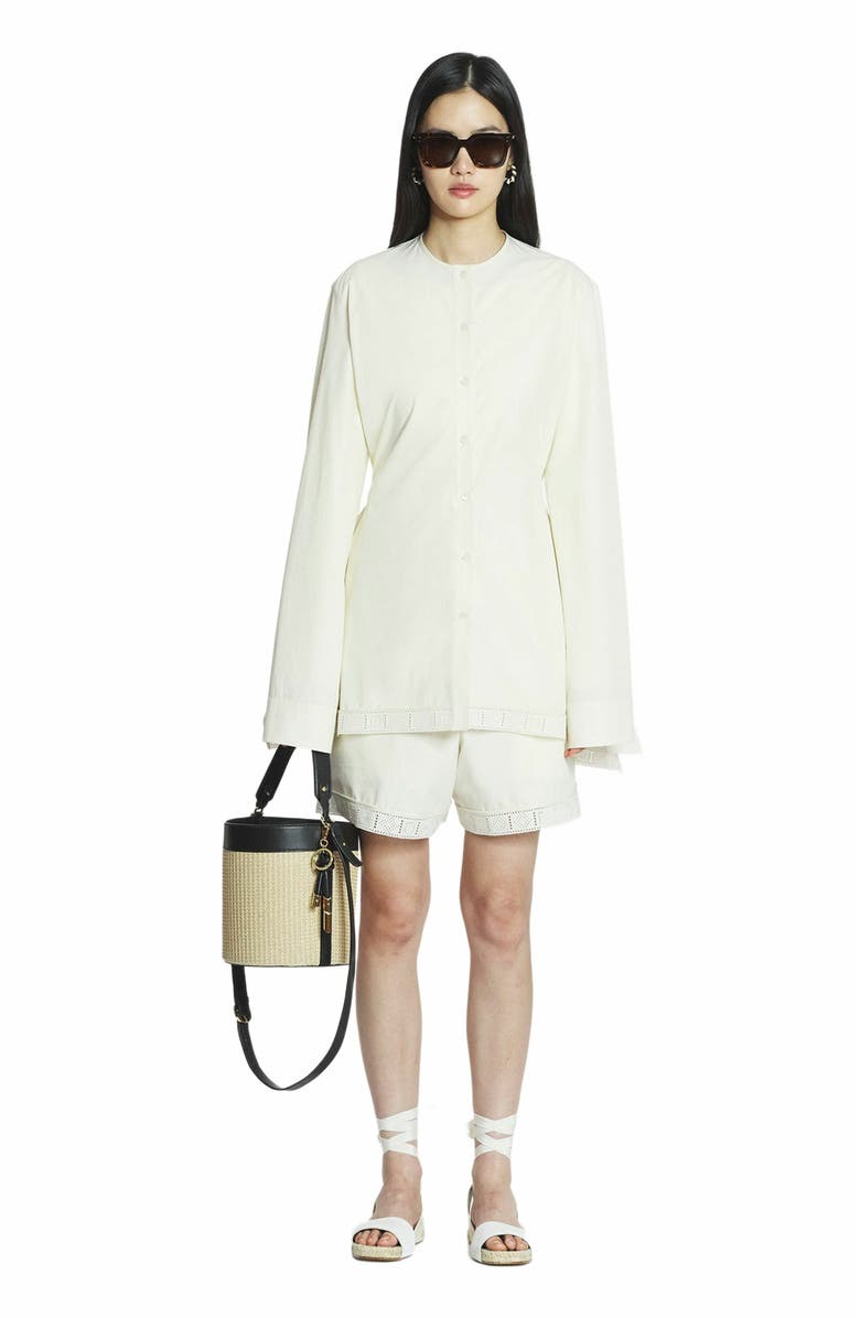 Lanvin Cotton Peplum Shorts, Main, color, 