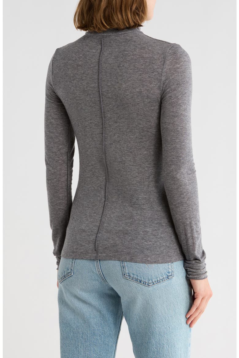 Long Sleeve Turtleneck Top, Alternate, color, HEATHER COAL