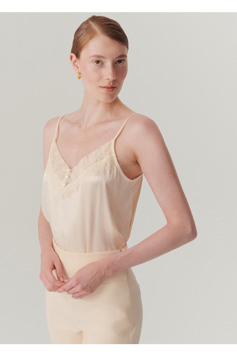 Adalynn Spaghetti Strap Blouse, Main, color, BONE