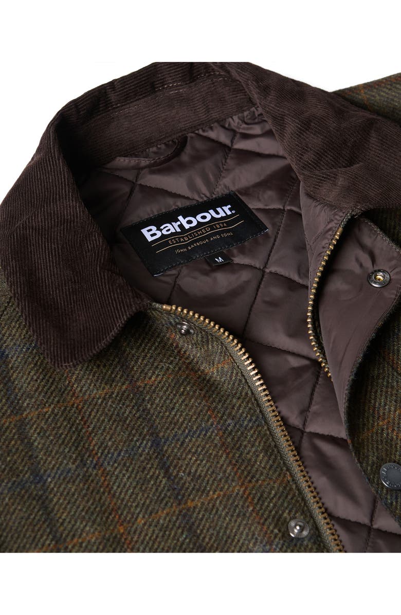 Barbour Bedale Check Corduroy Collar Wool Jacket, Alternate, color,