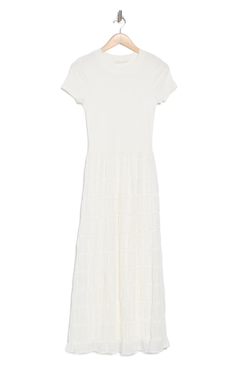 Lush Mixed Media Frill Maxi Dress, Alternate, color,