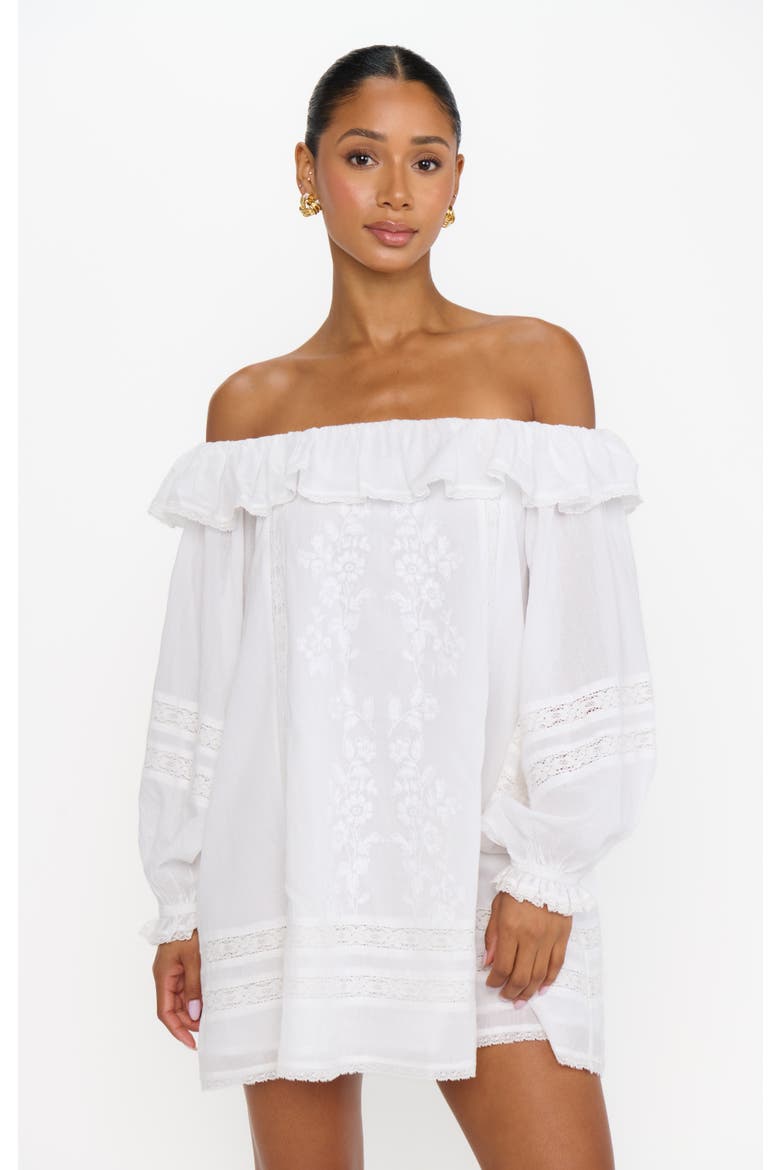Meadow Mini Dress, Main, color, Cream Voile Trim