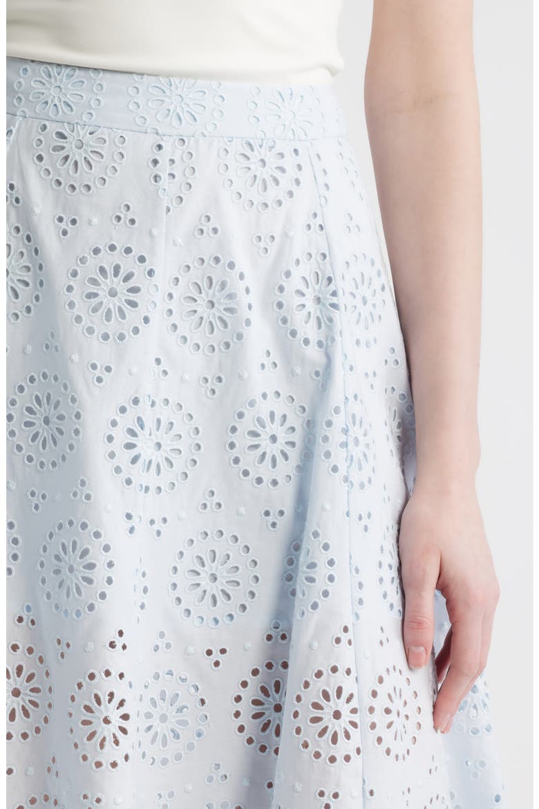 The Solstice Eyelet Midi Skirt, Alternate, color, ICE BLUE