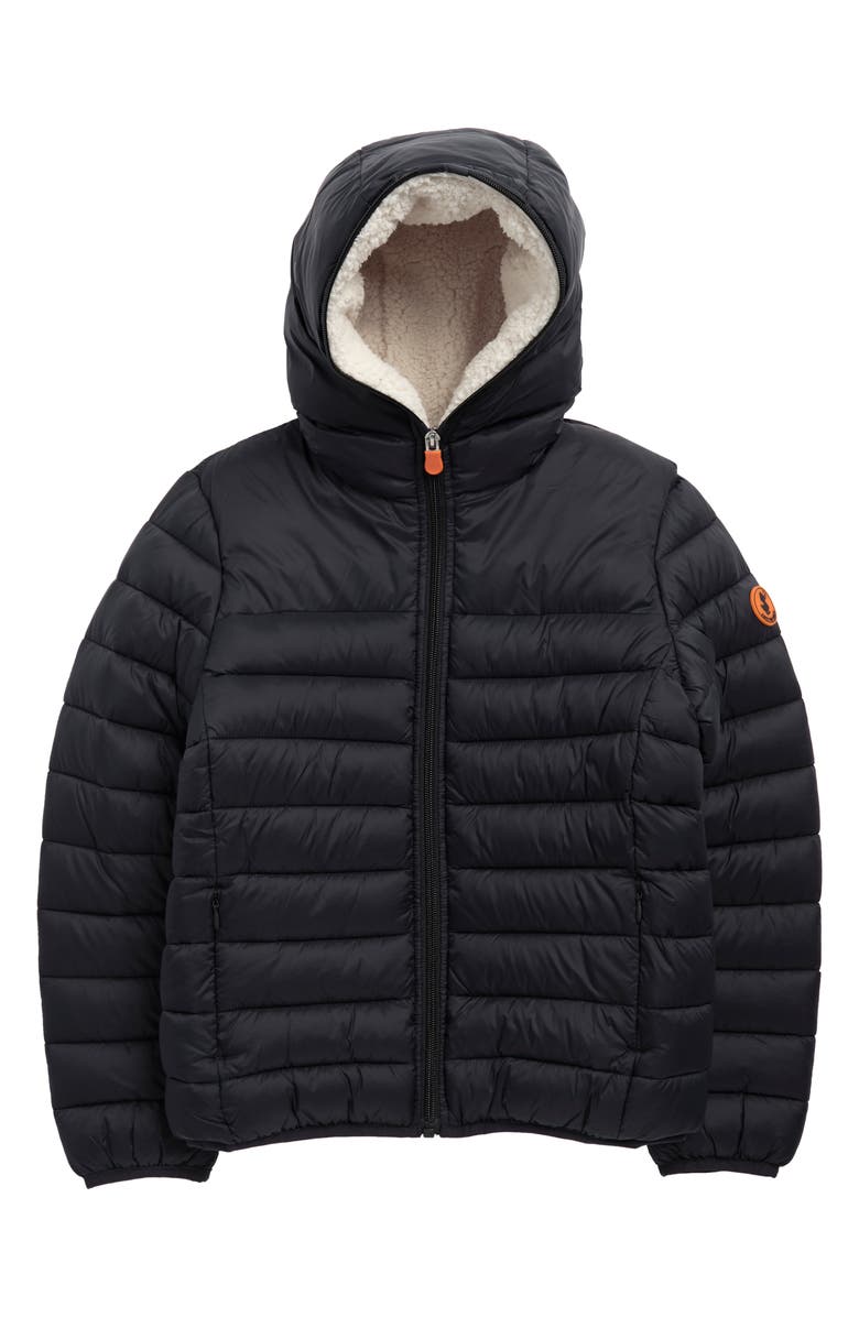 Save The Duck Kids' Wind & Water Resistant Fleece Lined Puffer Jacket, Main, color, 