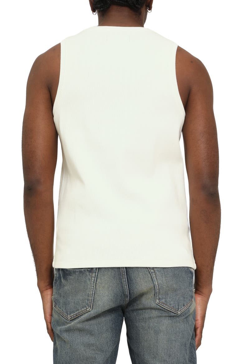 Ribbed Stretch Cotton Tank, Alternate, color, OFF WHITE