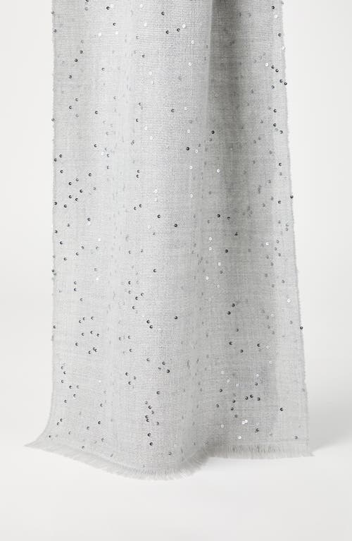 Brunello Cucinelli Sequin-embellished Cashmere-blend Scarf In Metallic