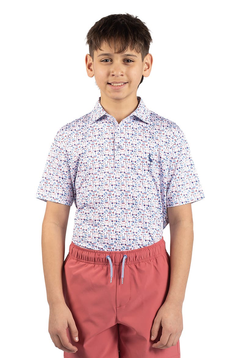 Kids' Hole in One Knit Polo, Alternate, color, WHITE