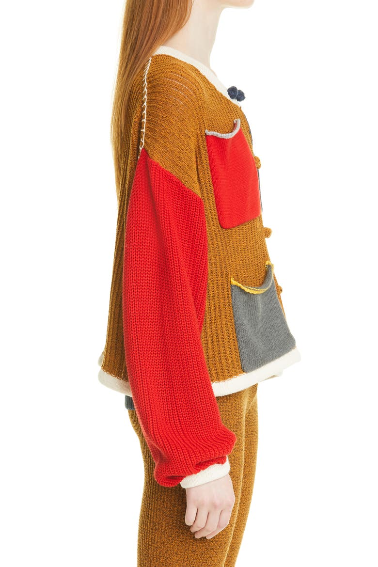 Tweedle Taichi Colorblock Jacket, Alternate, color, OCHRE MULTI