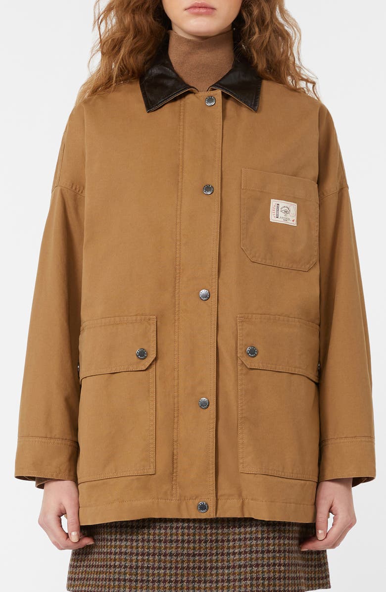 Weekend Max Mara Bozen Cotton Barn Jacket, Main, color, Camel