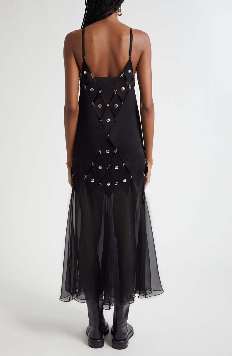 Rabanne Mixed Media Dress, Alternate, color, Black