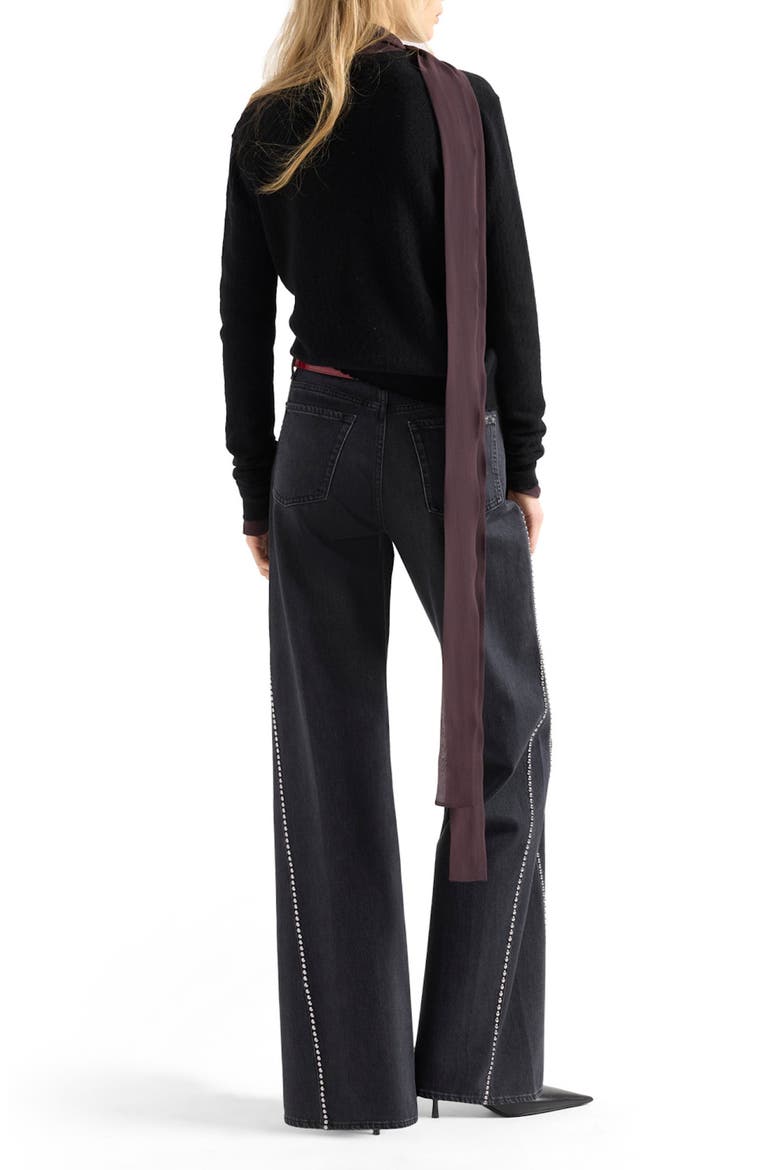 Lotta Seamed Patch Pocket Wide Leg Jeans, Alternate, color, NOCTURNE