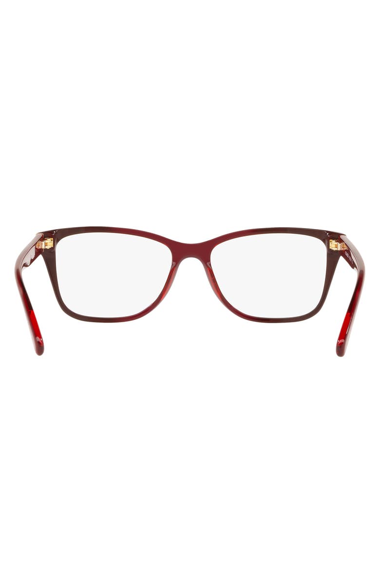 COACH 50mm Rectangular Optical Glasses, Alternate, color, Burgundy Laminate / Demo Lens