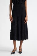 Emporio Armani Pleated Mixed Media Midi Skirt