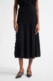 Emporio Armani Pleated Mixed Media Midi Skirt
