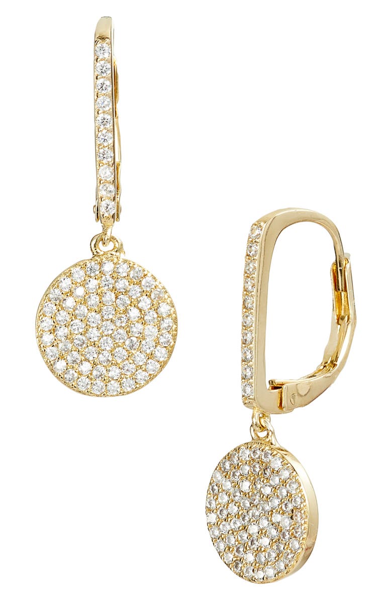 Nordstrom Pavé Bar & Disc Drop Earrings, Main, color, 