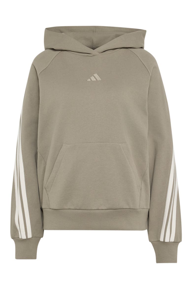 3-Stripes Hoodie, Main, color, SILVER PEBBLE/ OFF WHITE